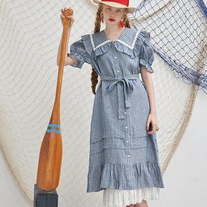 Unlogical Poem onesize (M) bohemian collared dress NWT